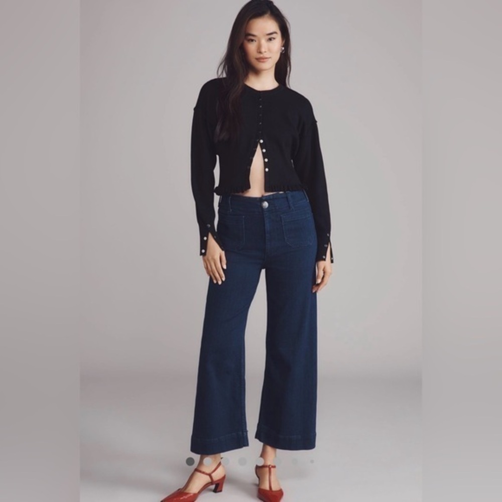NWT Anthropologie Maeve The Colette Cropped Length Wide-Leg Jeans 34